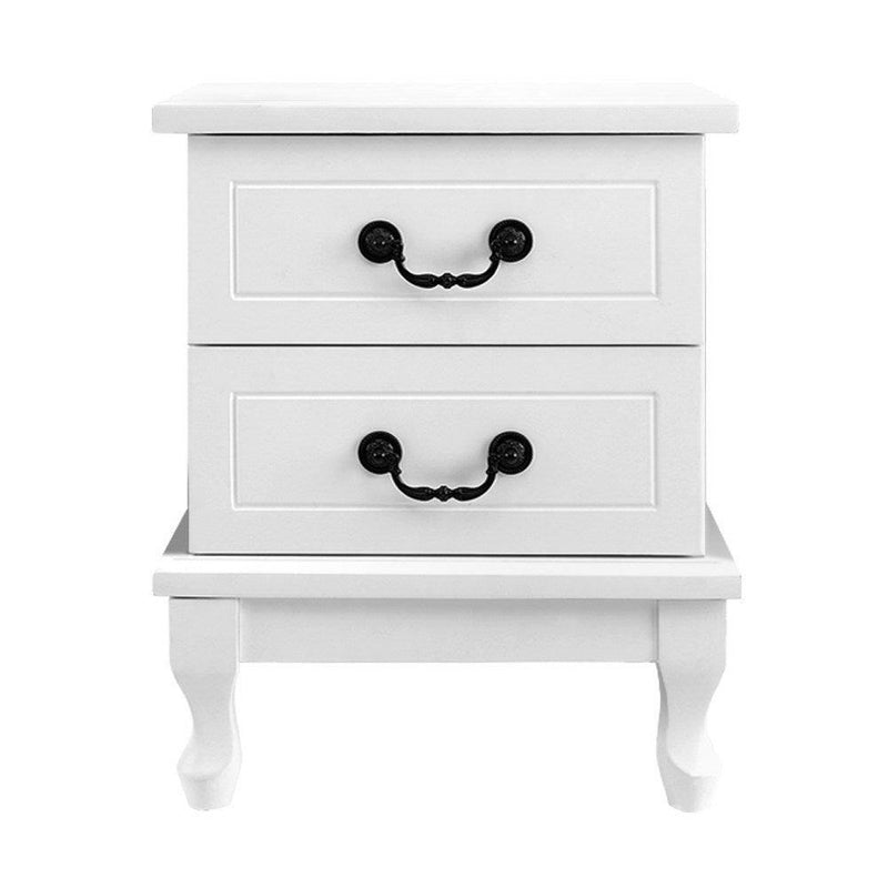 Artiss KUBI Bedside Tables 2 Drawers Side Table French Nightstand Storage Cabinet - John Cootes