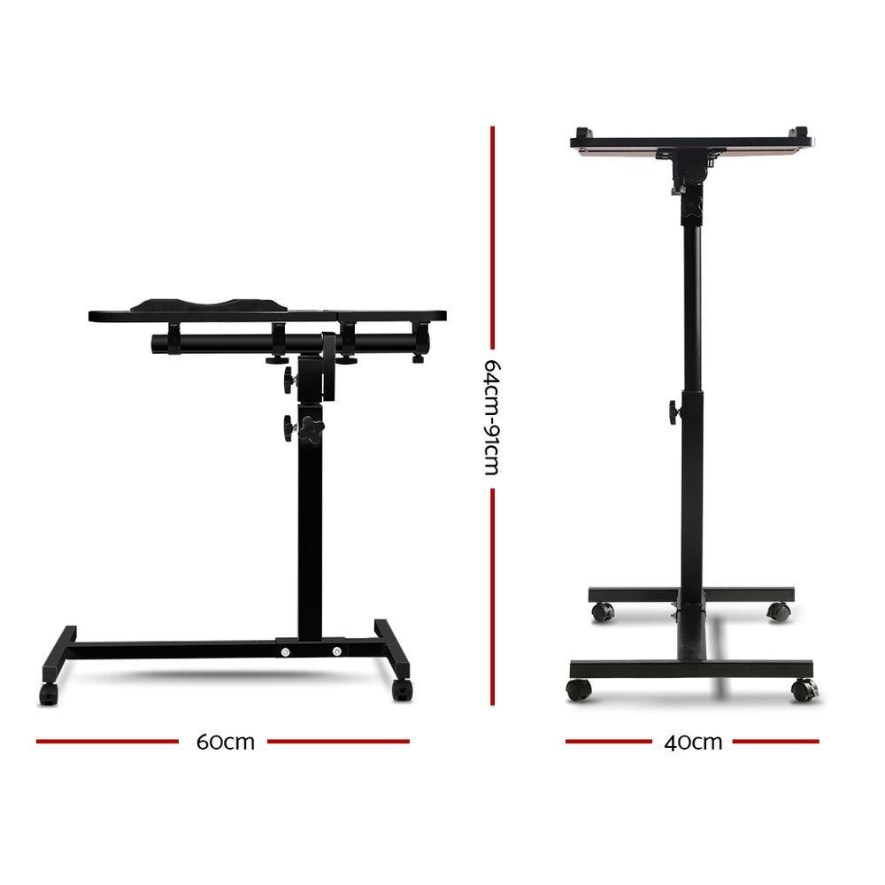 Artiss Laptop Table Desk Adjustable Stand - Black - John Cootes