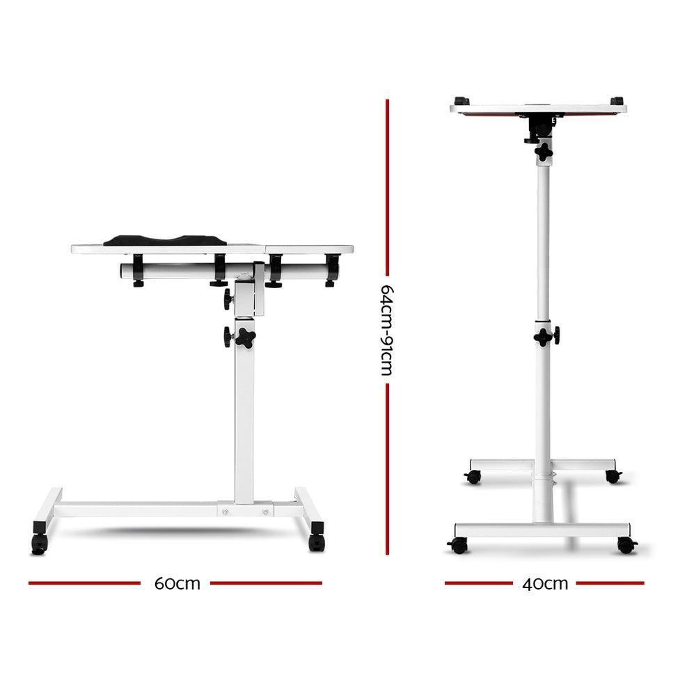 Artiss Laptop Table Desk Adjustable Stand - White - John Cootes