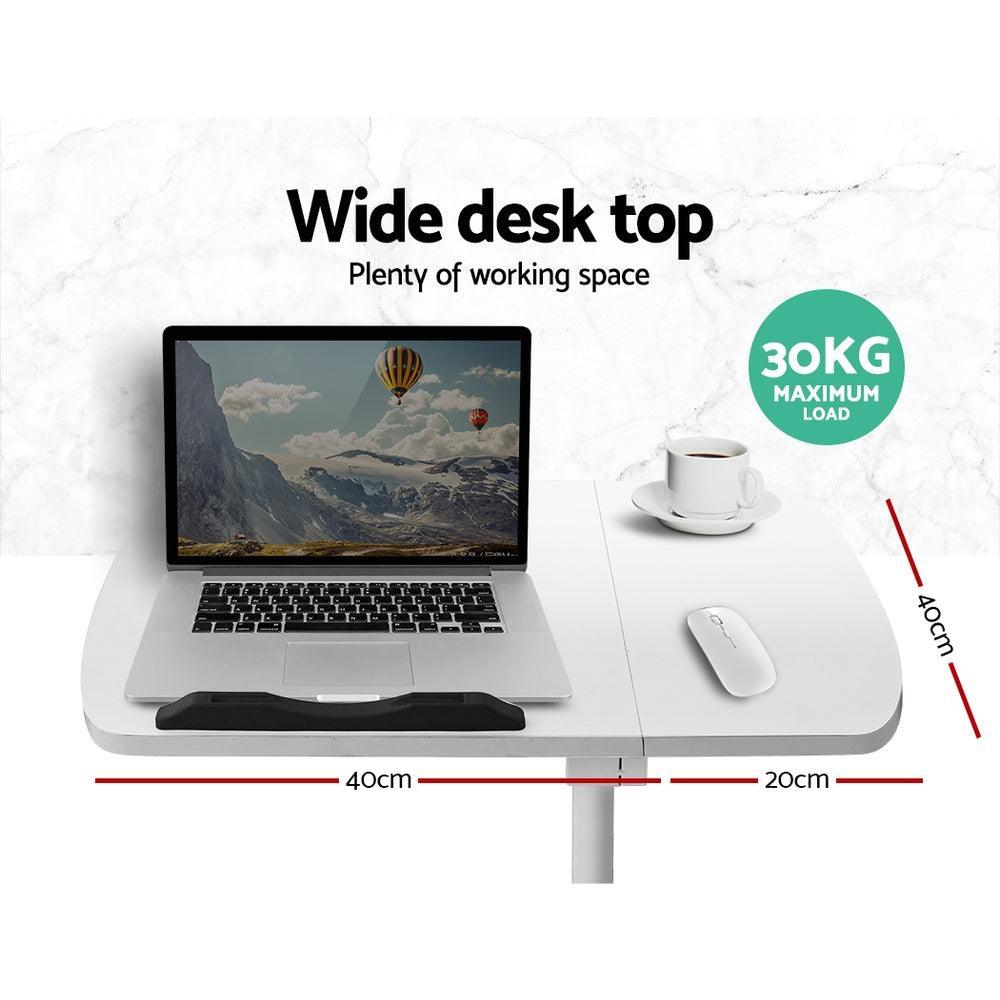 Artiss Laptop Table Desk Adjustable Stand - White - John Cootes