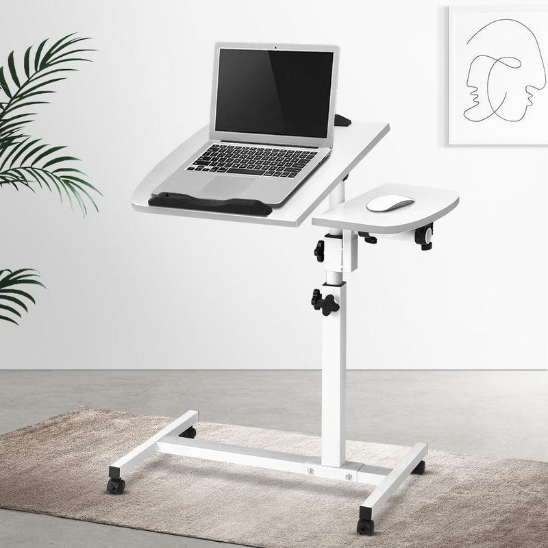 Artiss Laptop Table Desk Adjustable Stand - White - John Cootes