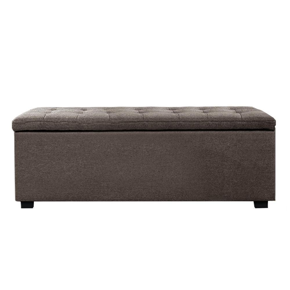 Artiss Large Fabric Storage Ottoman - Brown - John Cootes