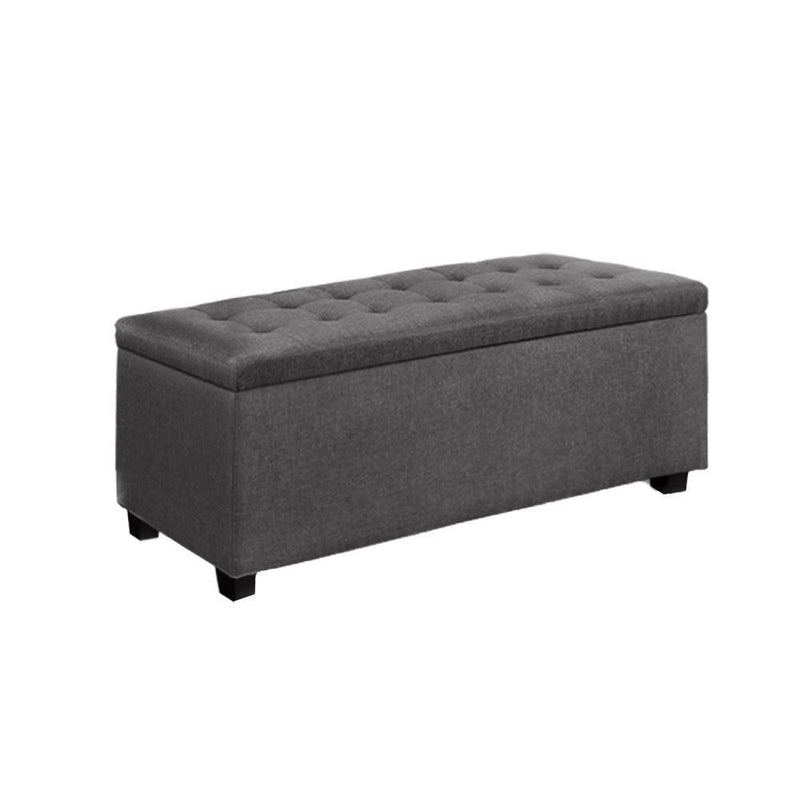 Artiss Large Fabric Storage Ottoman - Grey - John Cootes