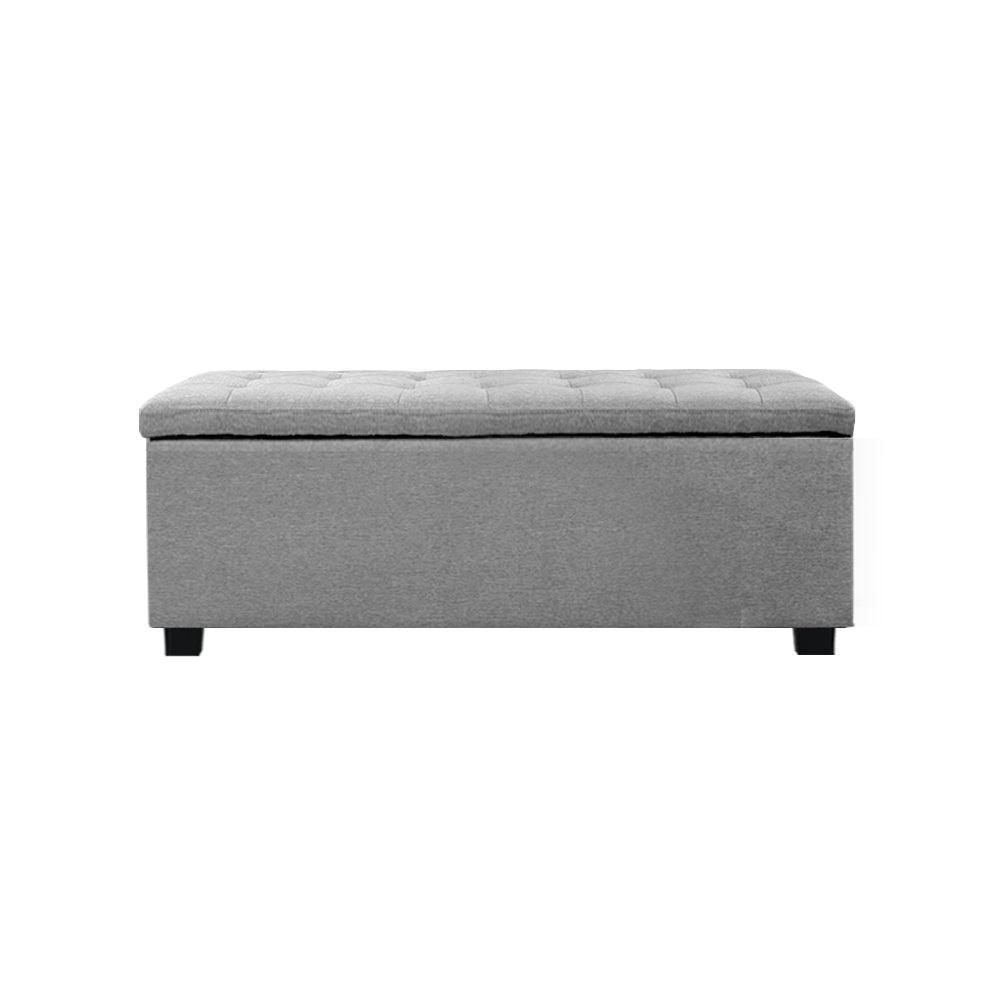 Artiss Large Fabric Storage Ottoman - Light Grey - John Cootes