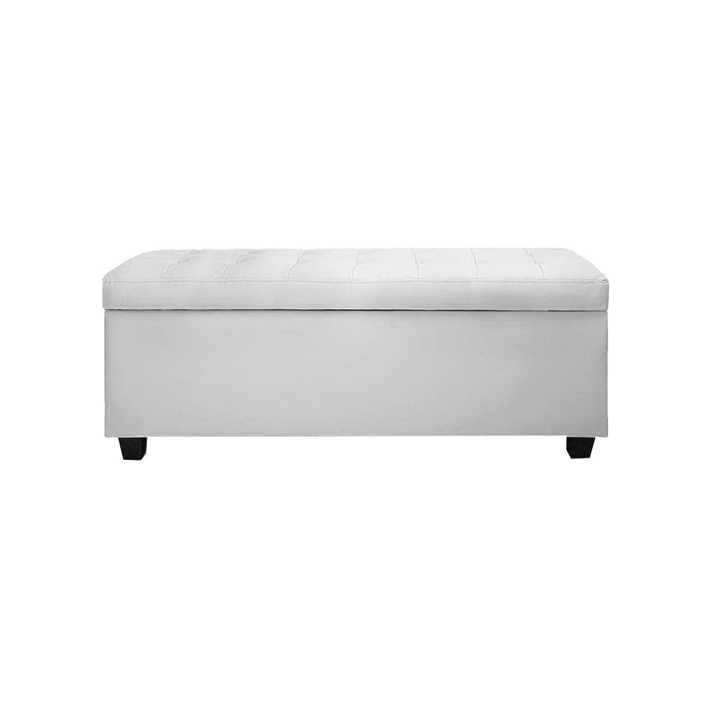 Artiss Large PU Leather Storage Ottoman - White - John Cootes