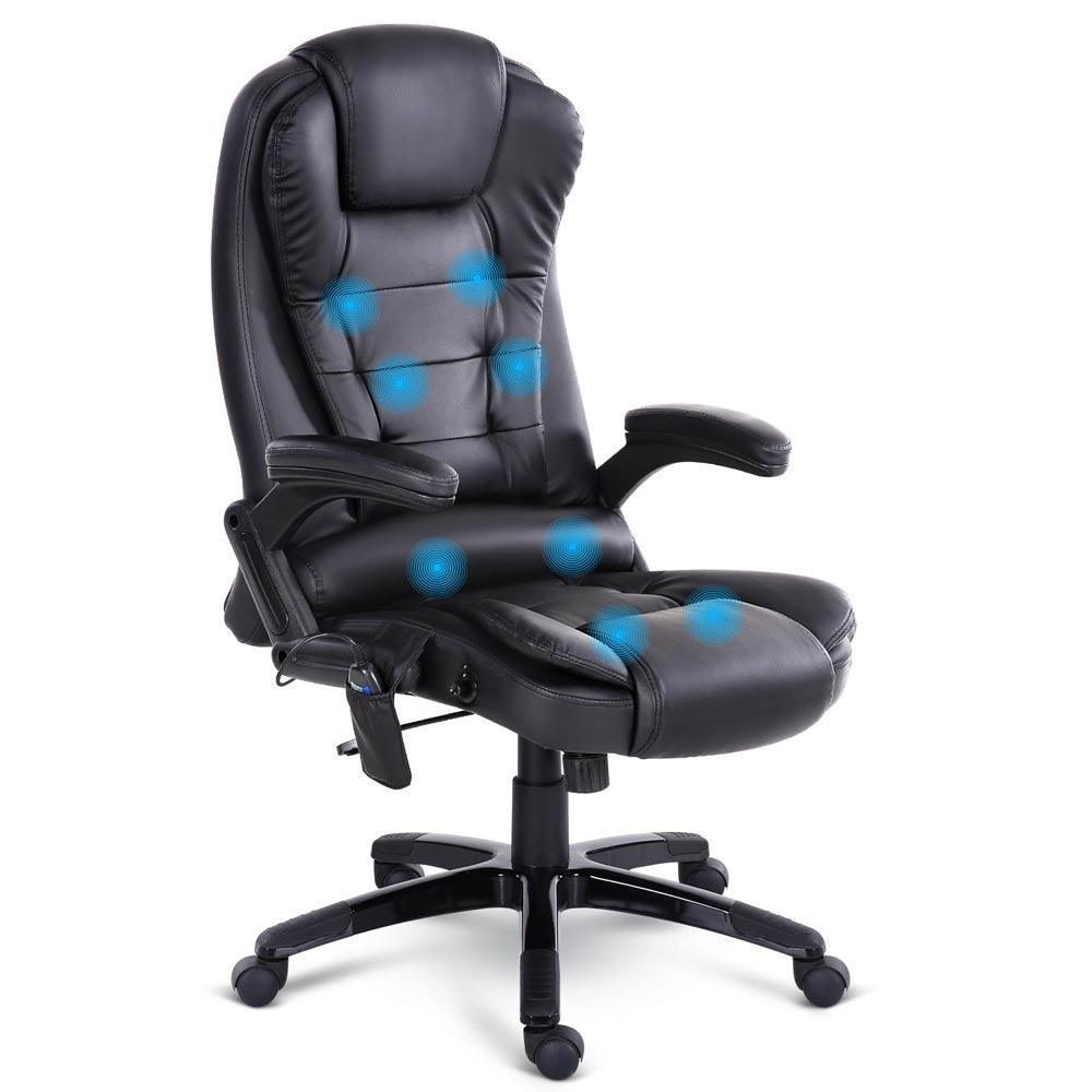 Artiss Massage Office Chair 8 Point PU Leather Office Chair - Black - John Cootes