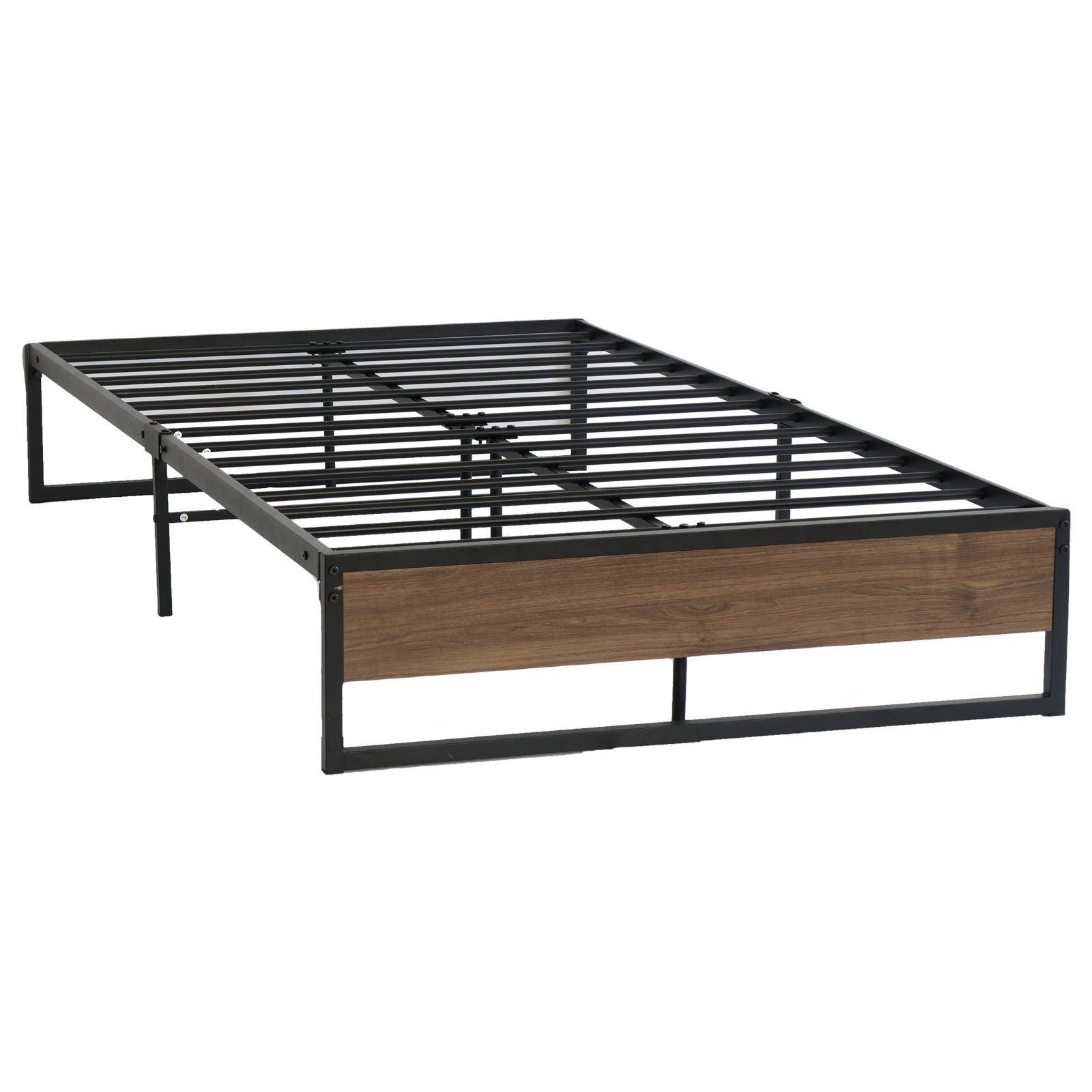 Artiss Metal Bed Frame King Single Size Mattress Base Platform Wooden Black OSLO - John Cootes