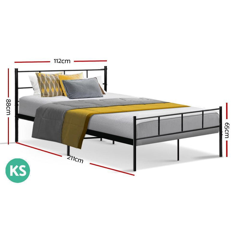 Artiss Metal Bed Frame King Single Size Platform Foundation Mattress Base SOL - John Cootes