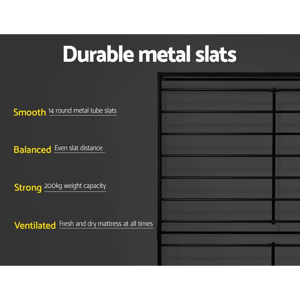 Artiss Metal Bed Frame King Single Size Platform Foundation Mattress Base SOL - John Cootes