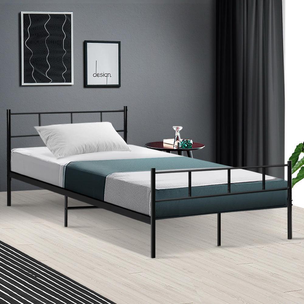 Artiss Metal Bed Frame King Single Size Platform Foundation Mattress Base SOL - John Cootes