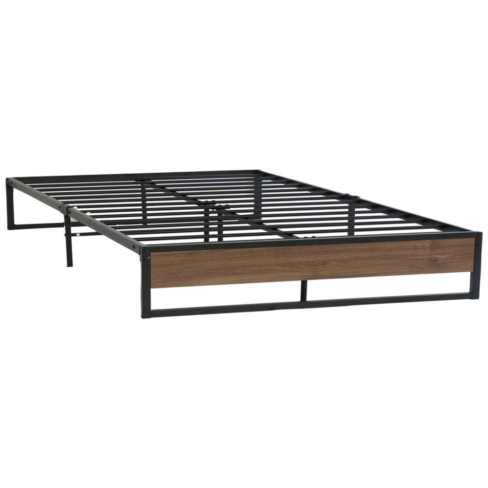 Artiss Metal Bed Frame Queen Size Mattress Base Platform Foundation Wooden OSLO - John Cootes