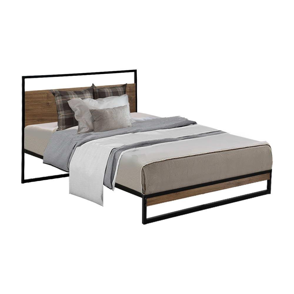 Artiss Metal Bed Frame Single Size Mattress Base Platform Foundation Black Dane - John Cootes