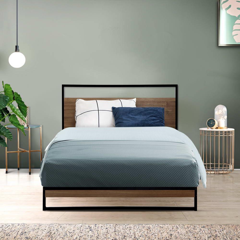 Artiss Metal Bed Frame Single Size Mattress Base Platform Foundation Black Dane - John Cootes