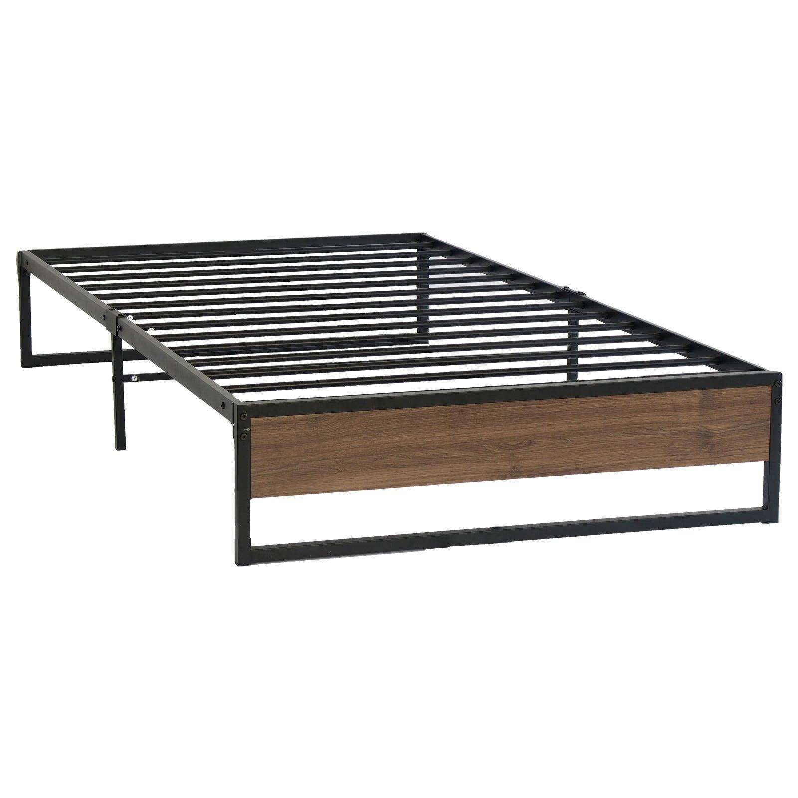 Artiss Metal Bed Frame Single Size Mattress Base Platform Wooden Black OSLO - John Cootes