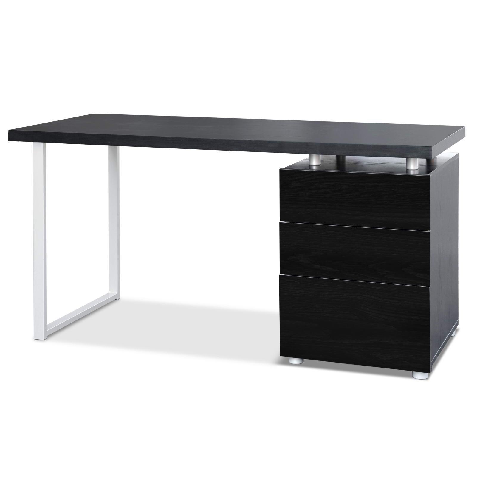 Artiss Metal Desk with 3 Drawers - Black - John Cootes