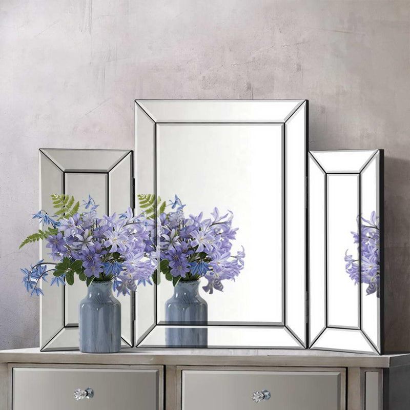Artiss Mirrored Furniture Makeup Mirror Dressing Table Vanity Mirrors Foldable - John Cootes