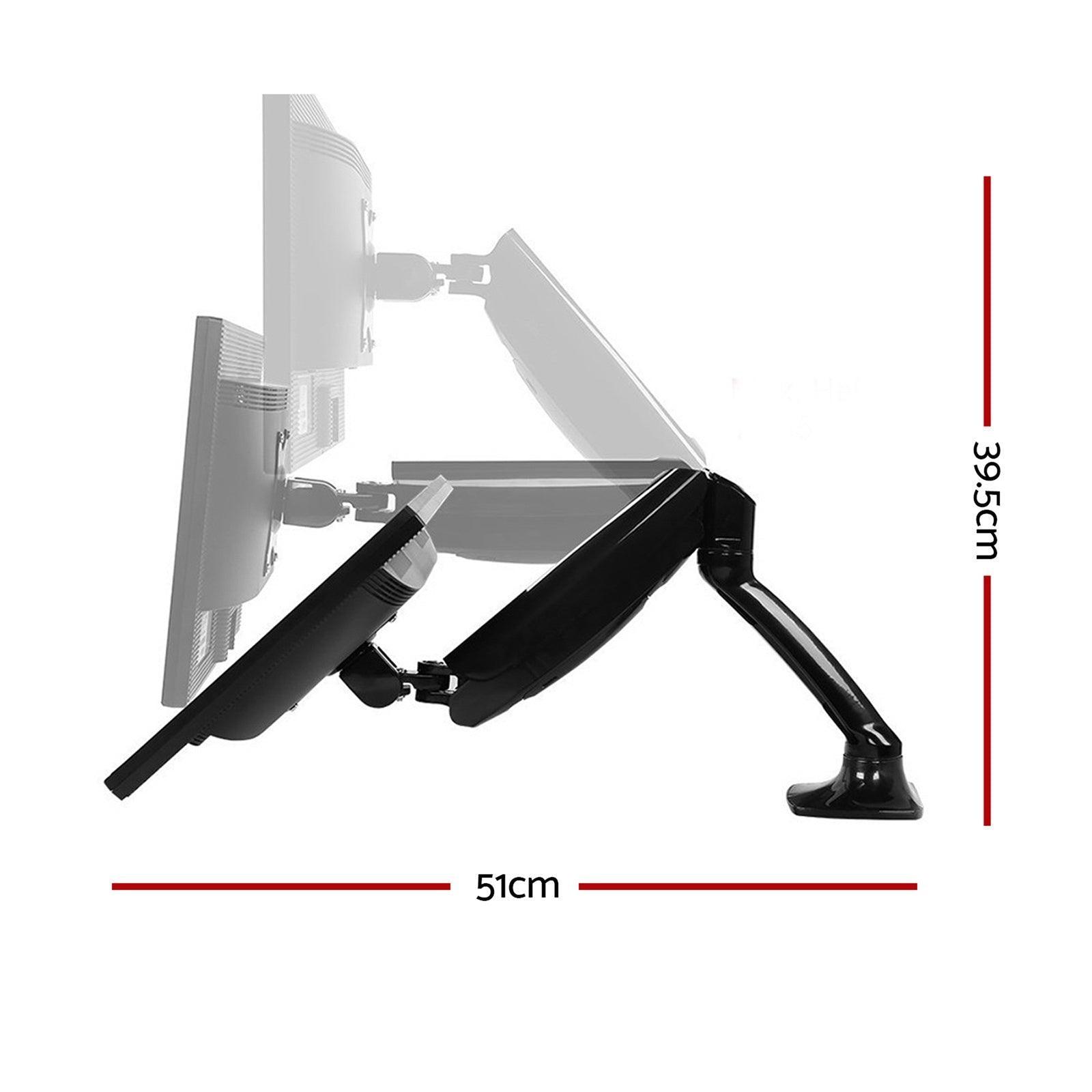 Artiss Monitor Arm Mount Single Gas Black - John Cootes