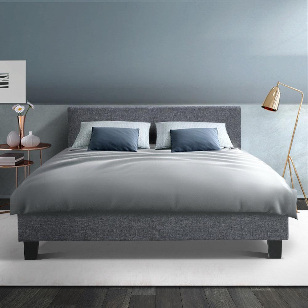 Artiss Neo Bed Frame Fabric - Grey Double - John Cootes