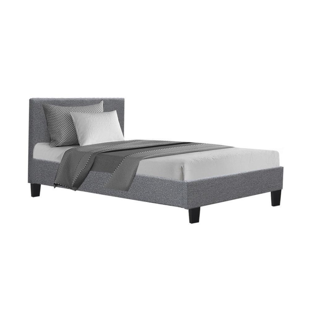 Artiss Neo Bed Frame Fabric - Grey King Single - John Cootes