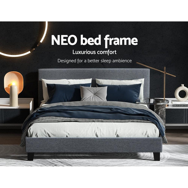 Artiss Neo Bed Frame Fabric - Grey Queen - John Cootes
