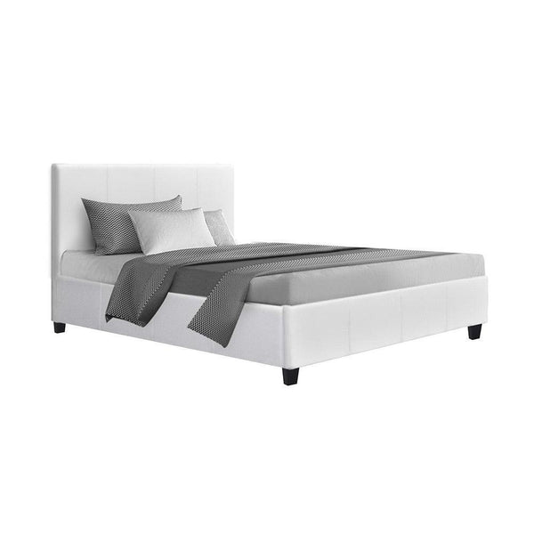 Artiss Neo Bed Frame PU Leather - White King Single - John Cootes