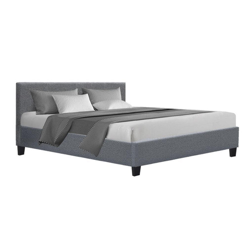 Artiss Neo Fabric Bed Frame - Grey King - John Cootes