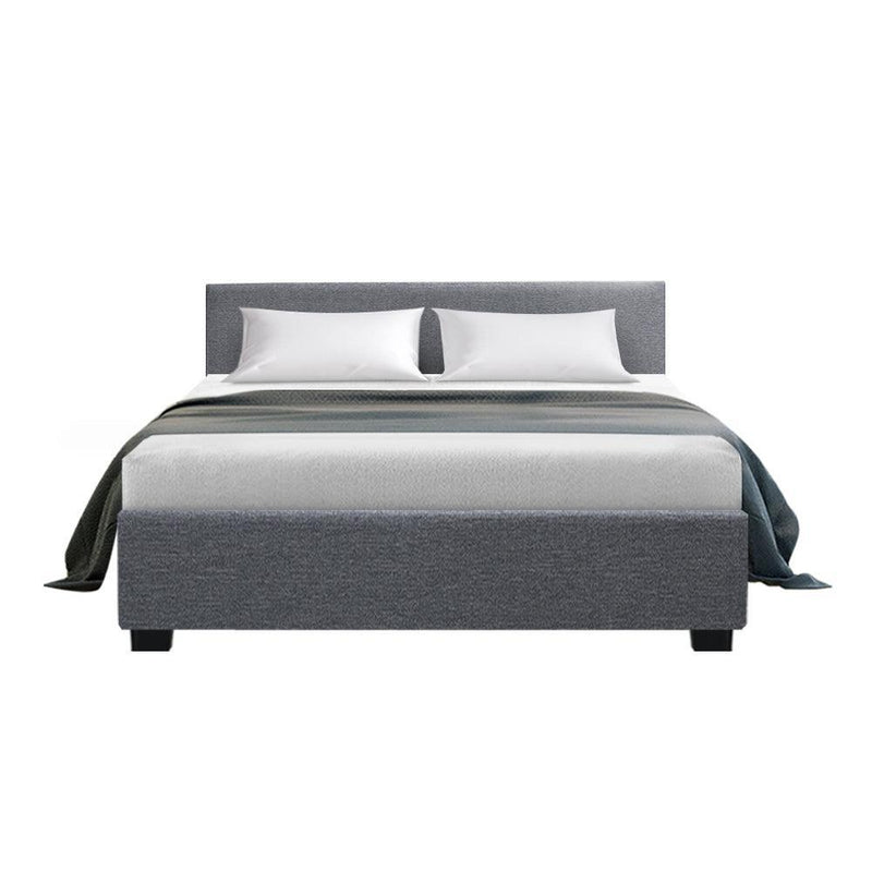 Artiss Nino Bed Frame Fabric - Grey Double - John Cootes