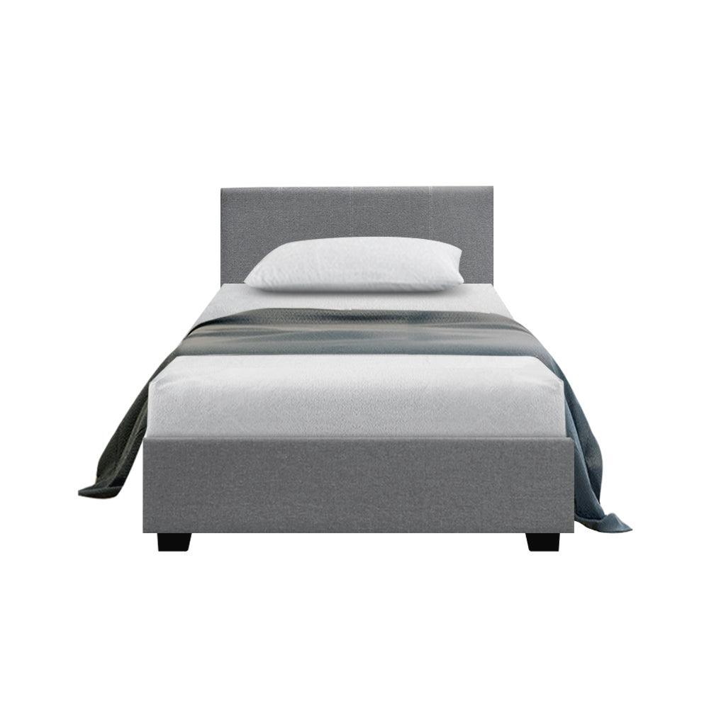 Artiss Nino Bed Frame Fabric - Grey King Single - John Cootes