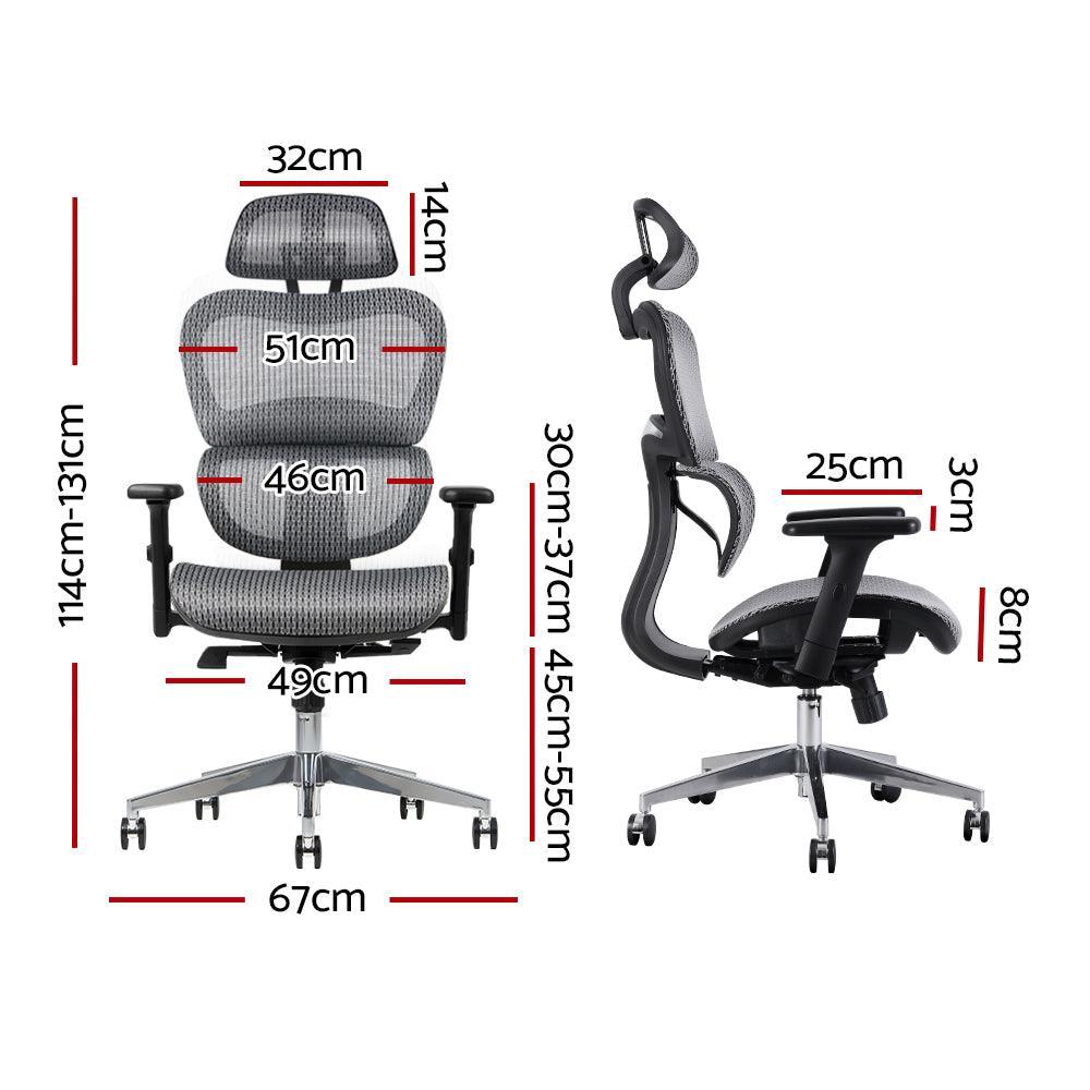 Artiss Office Chair Computer Gaming Chair Mesh Net Seat Grey - John Cootes