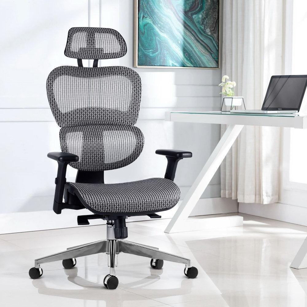 Artiss Office Chair Computer Gaming Chair Mesh Net Seat Grey - John Cootes