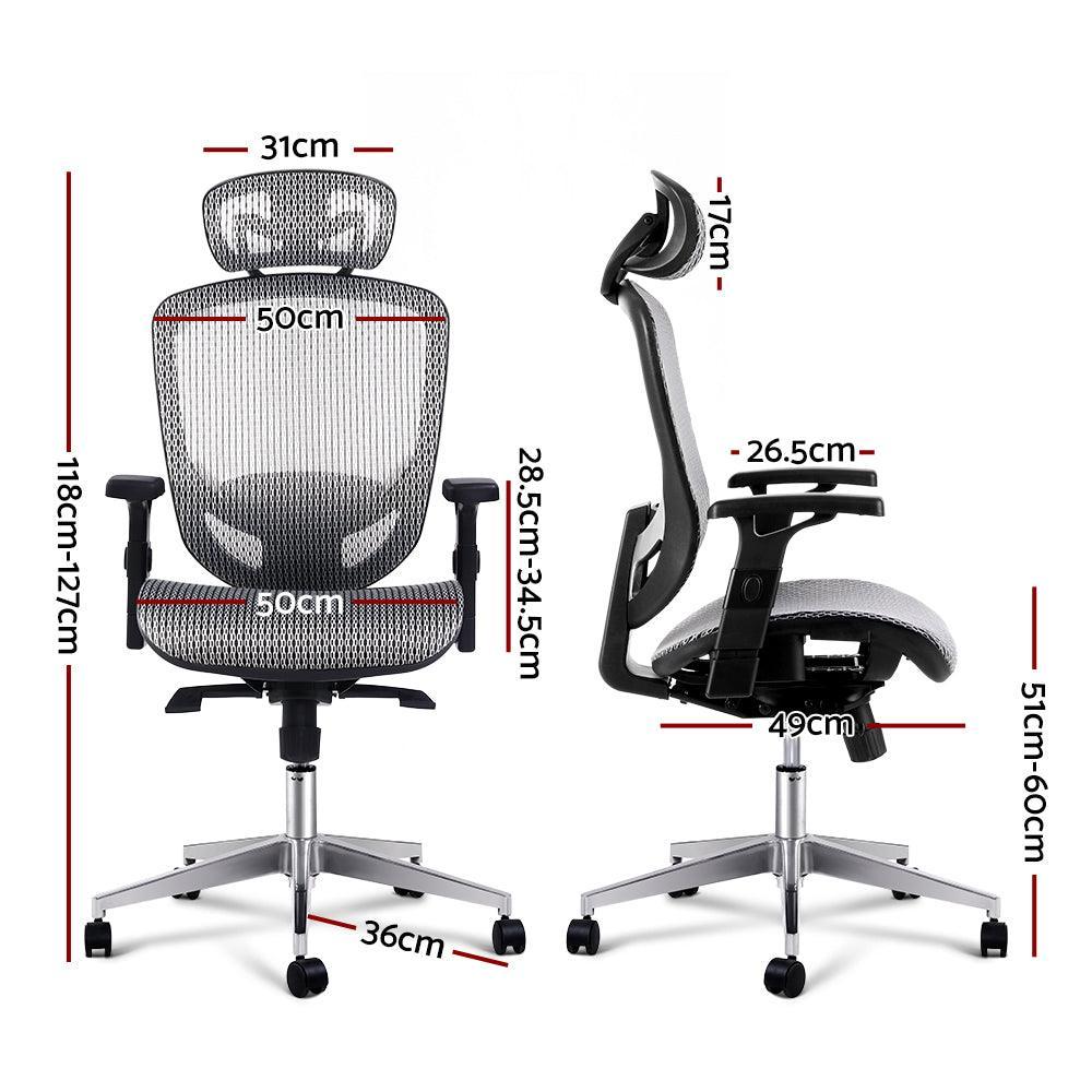 Artiss Office Chair Gaming Chair Computer Chairs Mesh Net Seating Grey - John Cootes