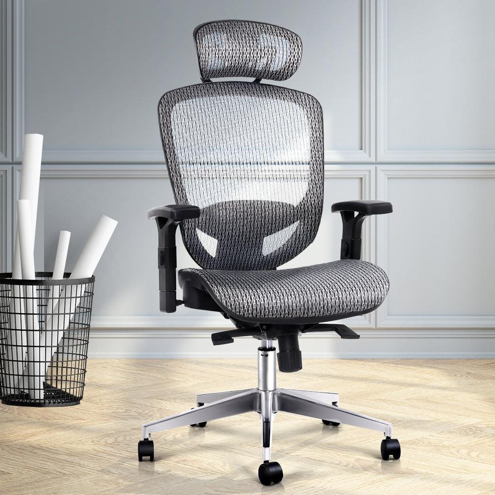 Artiss Office Chair Gaming Chair Computer Chairs Mesh Net Seating Grey - John Cootes