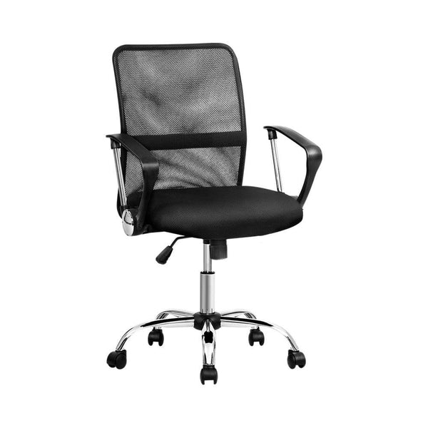 Artiss Office Chair Gaming Chair Computer Mesh Chairs Executive Mid Back Black - John Cootes