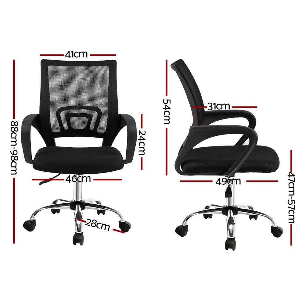 Artiss Office Chair Gaming Chair Computer Mesh Chairs Executive Mid Back Black - John Cootes