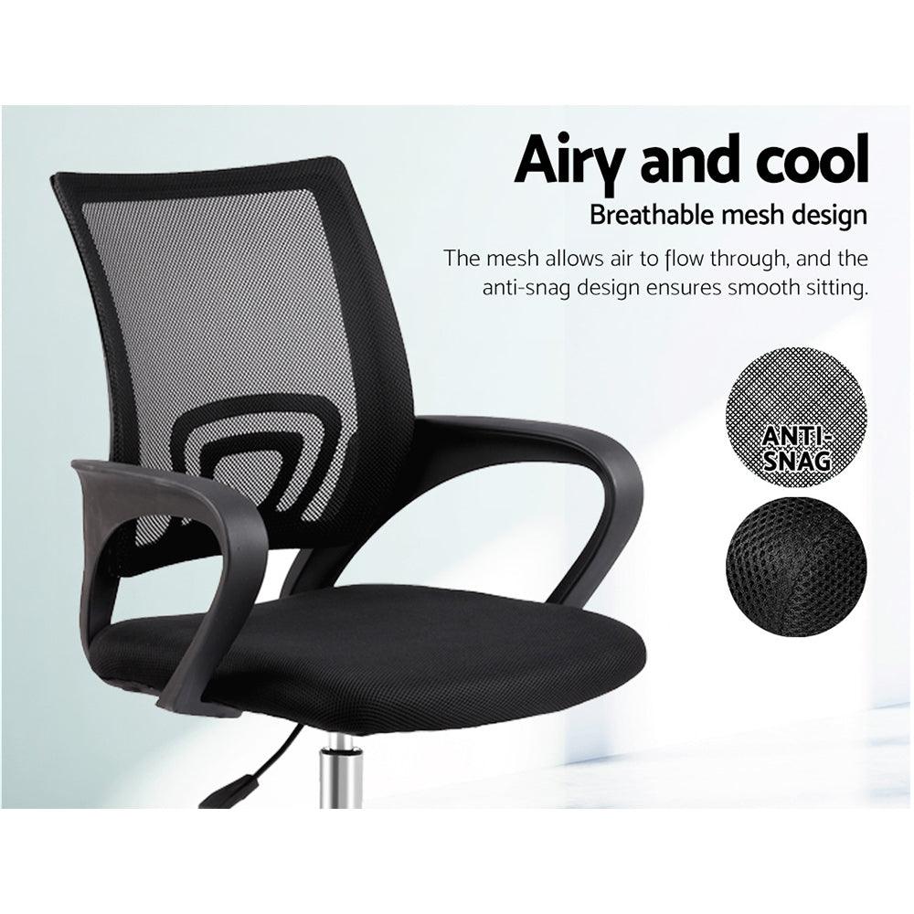 Artiss Office Chair Gaming Chair Computer Mesh Chairs Executive Mid Back Black - John Cootes