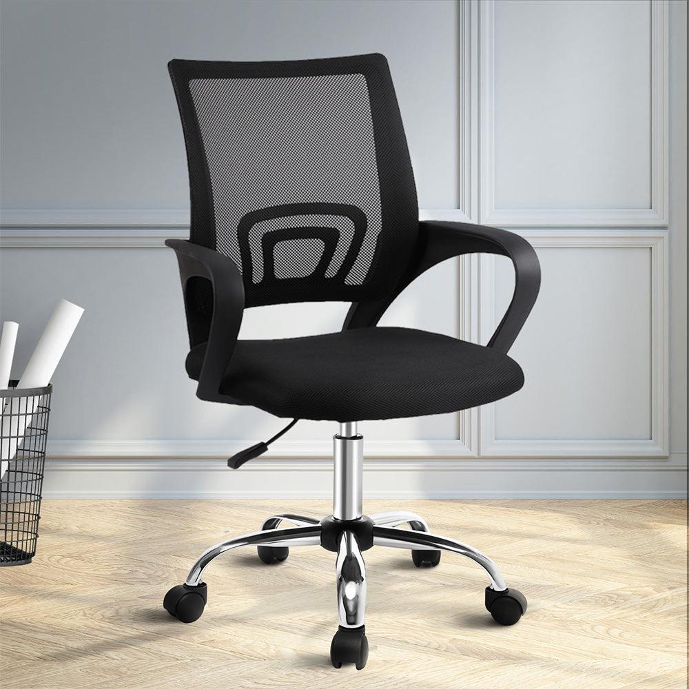 Artiss Office Chair Gaming Chair Computer Mesh Chairs Executive Mid Back Black - John Cootes