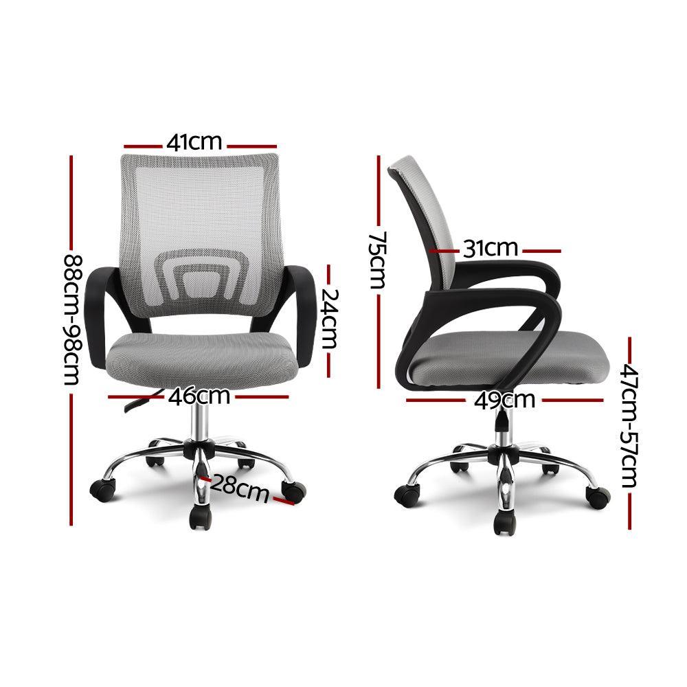 Artiss Office Chair Gaming Chair Computer Mesh Chairs Executive Mid Back Grey - John Cootes