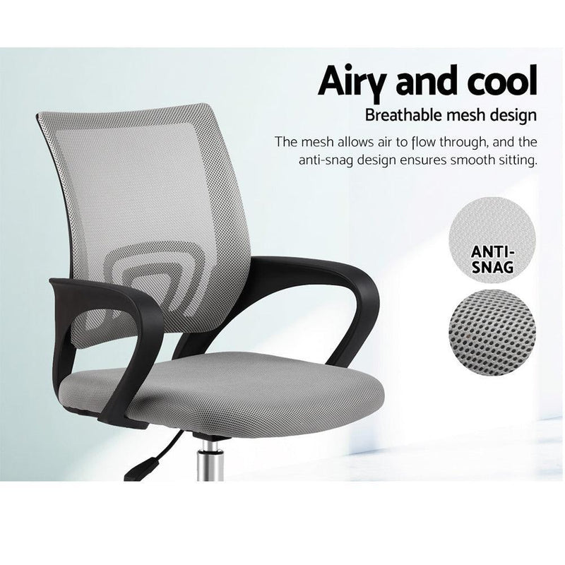 Artiss Office Chair Gaming Chair Computer Mesh Chairs Executive Mid Back Grey - John Cootes