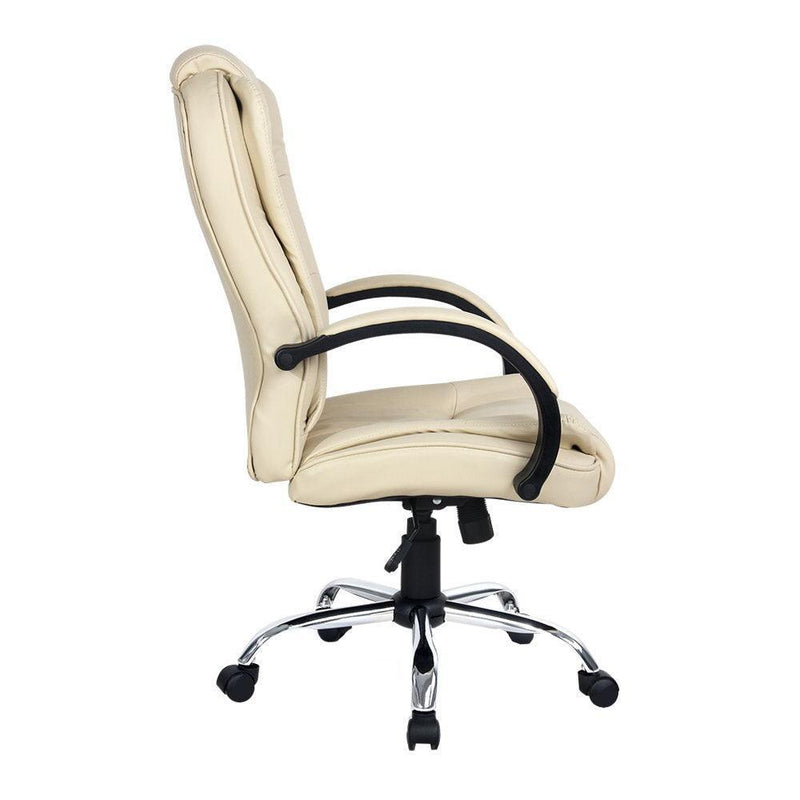 Artiss Office Chair Gaming Computer Chairs Executive PU Leather Seat Beige - John Cootes