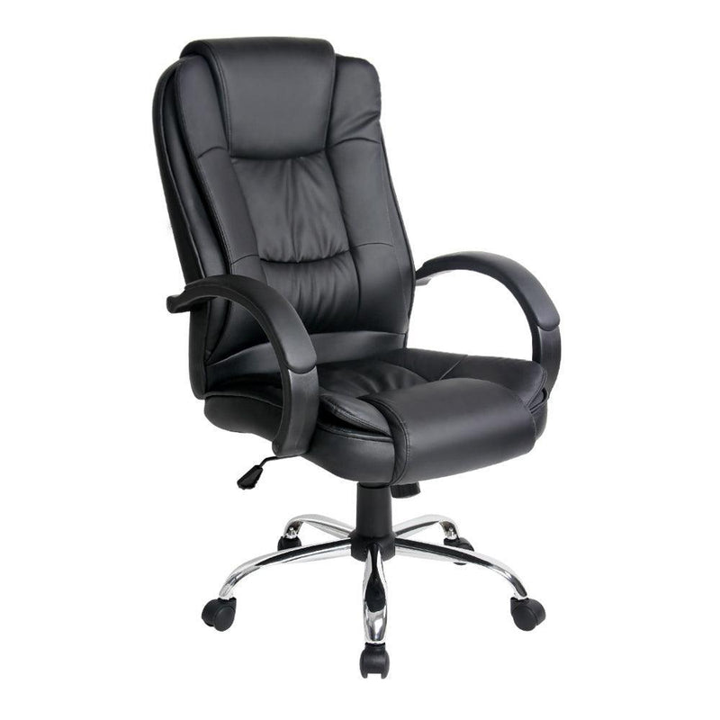 Artiss Office Chair Gaming Computer Chairs Executive PU Leather Seating Black - John Cootes