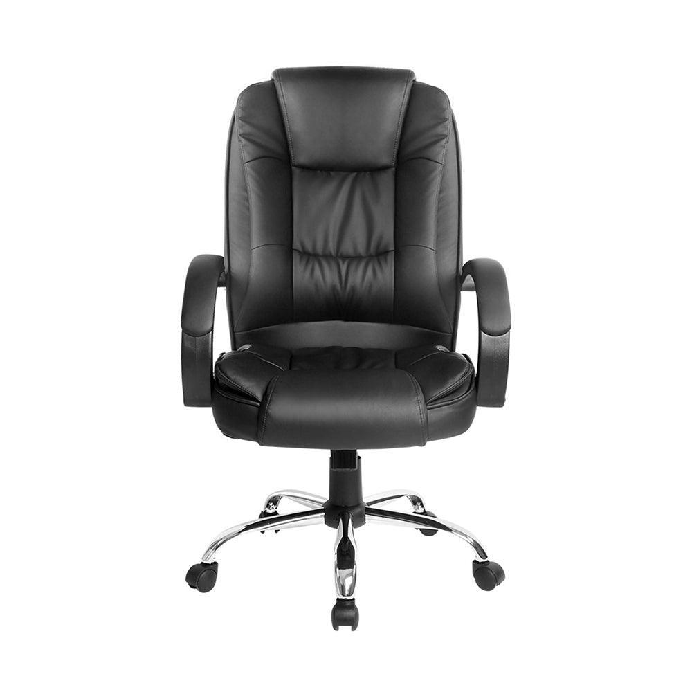 Artiss Office Chair Gaming Computer Chairs Executive PU Leather Seating Black - John Cootes