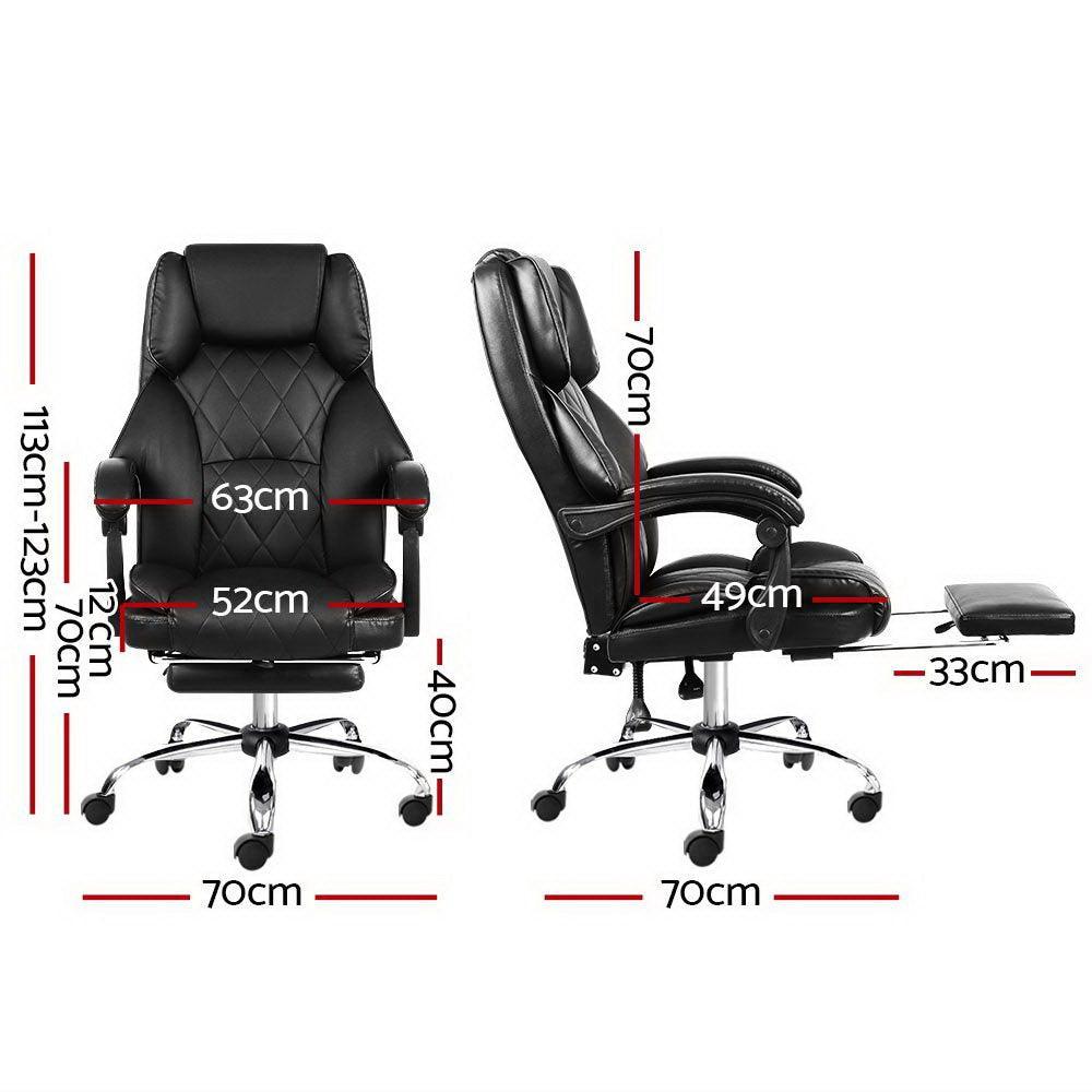 Artiss Office Chair Gaming Computer Executive Chairs Leather Seat Recliner - John Cootes