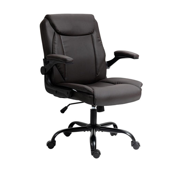 Artiss Office Chair Gaming Computer Executive Chairs Leather Tilt Swivel Brown - John Cootes