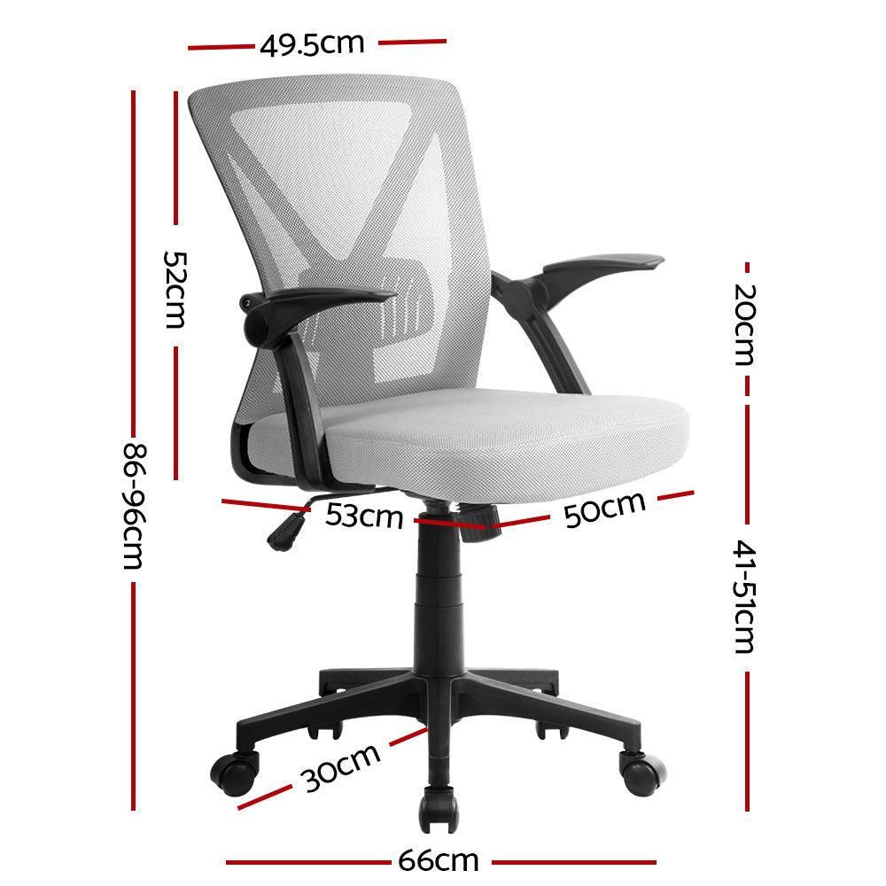 Artiss Office Chair Gaming Executive Computer Chairs Study Mesh Seat Tilt Grey - John Cootes