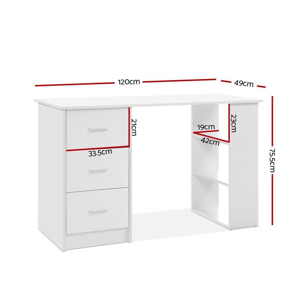 Artiss Office Computer Desk Student Study Table Workstation 3 Drawers Shelf 120cm - John Cootes