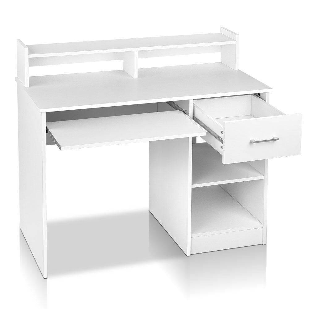 Artiss Office Computer Desk with Storage - White - John Cootes