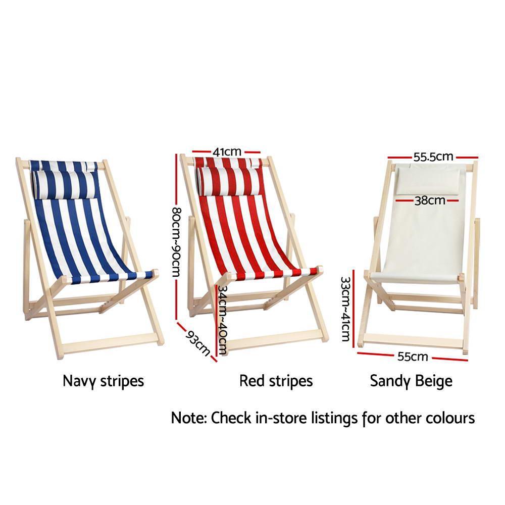 Artiss Outdoor Furniture Sun Lounge Chairs Deck Chair Folding Wooden Beach Patio - John Cootes