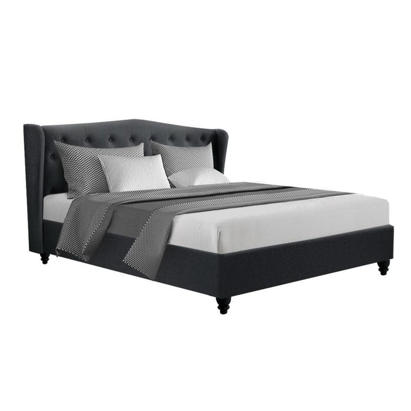 Artiss Pier Bed Frame Fabric - Charcoal King - John Cootes