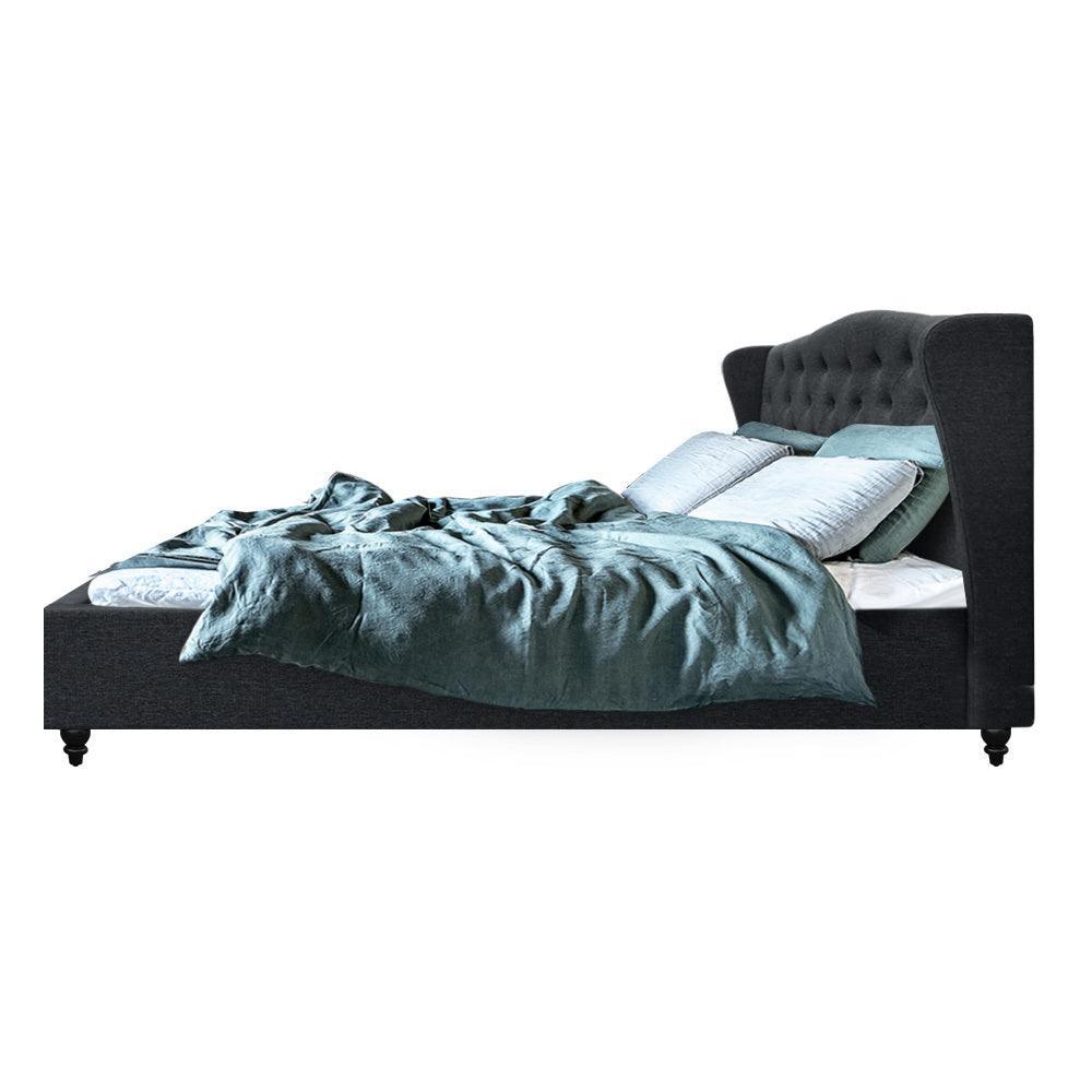 Artiss Pier Bed Frame Fabric - Charcoal King - John Cootes