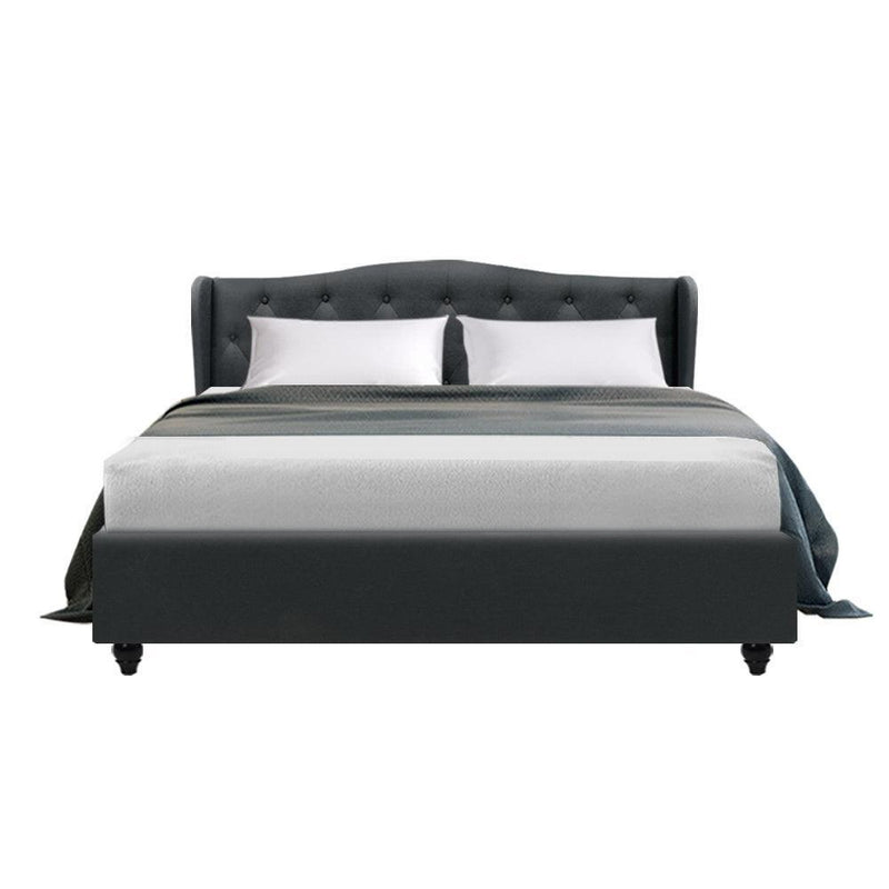 Artiss Pier Bed Frame Fabric - Charcoal Queen - John Cootes